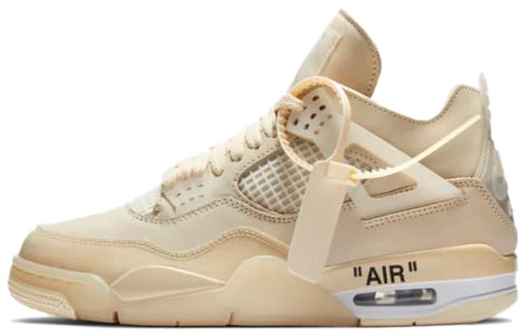 

Кроссовки унисекс Jordan OFF-WHITE x Air Jordan 4 Sail бежевые 44 EU, Бежевый, OFF-WHITE x Air Jordan 4 Sail