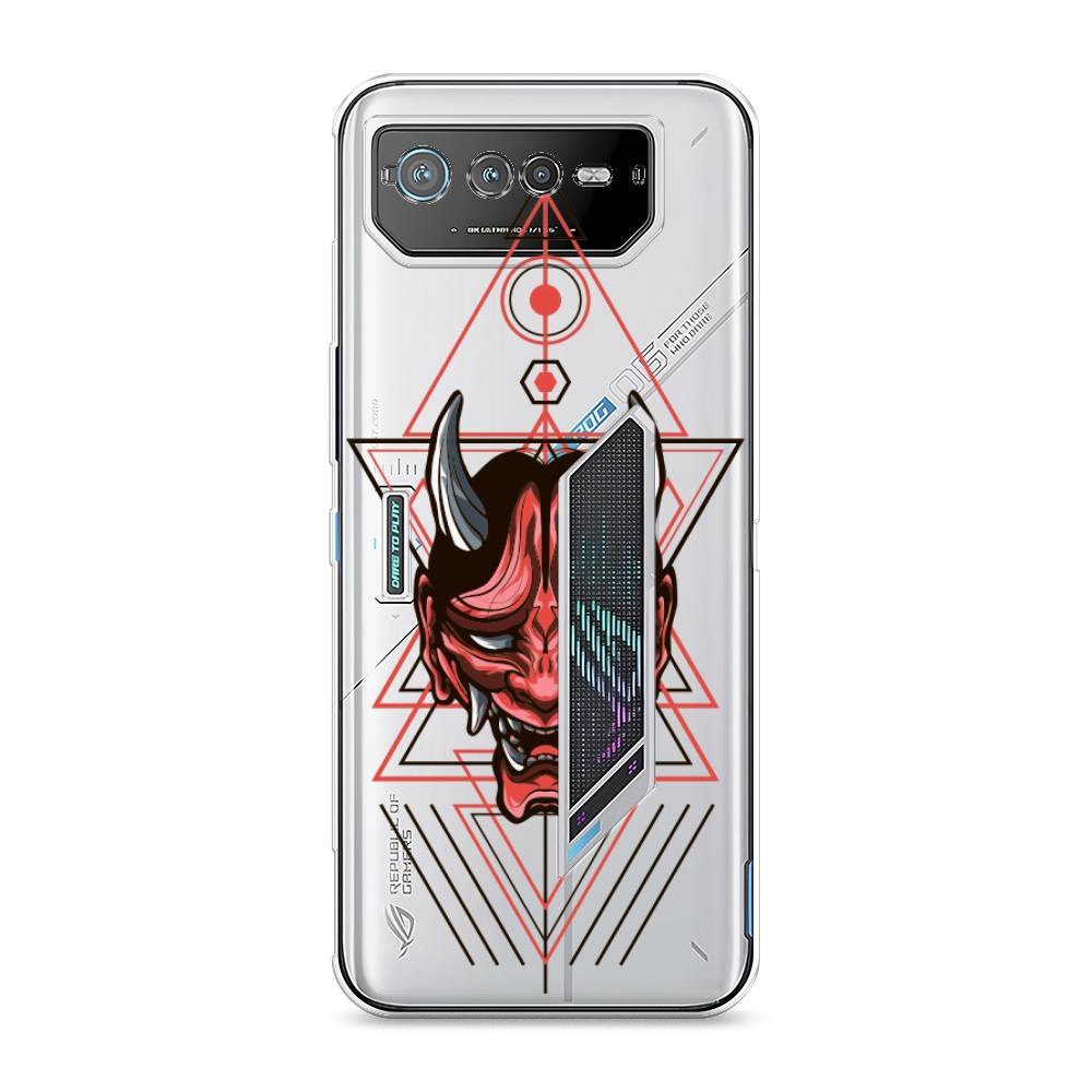 

Чехол для Asus ROG Phone 6 "Hanya Oni mask", Серый;красный;черный, 44650-4