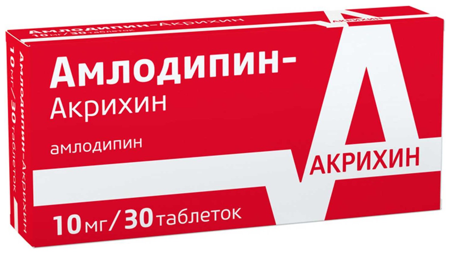 Купить Амлодипин-Акрихин таблетки 10 мг 30 шт., Unichem Laboratories