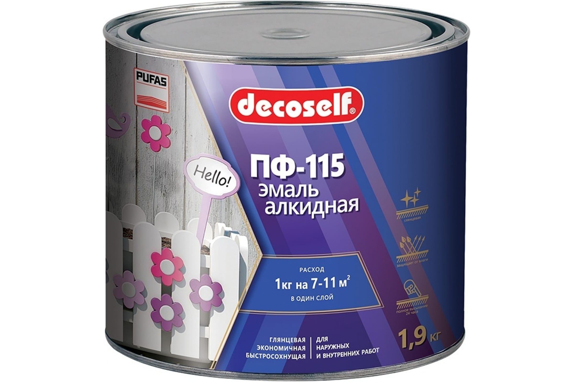 

Эмаль Пуфас ПФ-115 синяя Decoself 1,9кг тов-200195