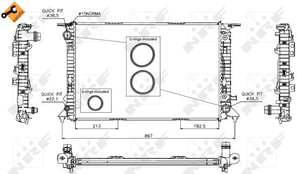 

NRF 53719 радиатор системы охлаждения МКПП Audi A4/A5 1.8FSI/1.8TFSI/2.0TFSI/2.0TDi 07>