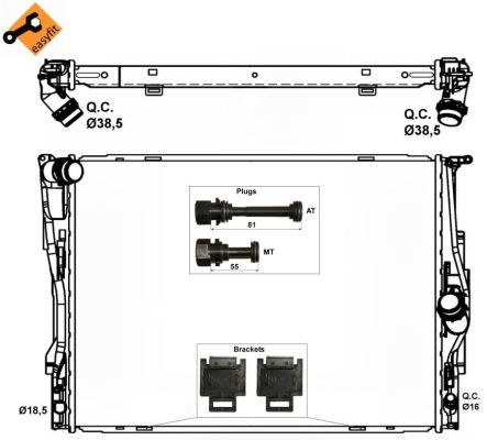 

NRF 53474 радиатор системы охлаждения BMW 1/3 E87/E90 1.6-2.0 04>