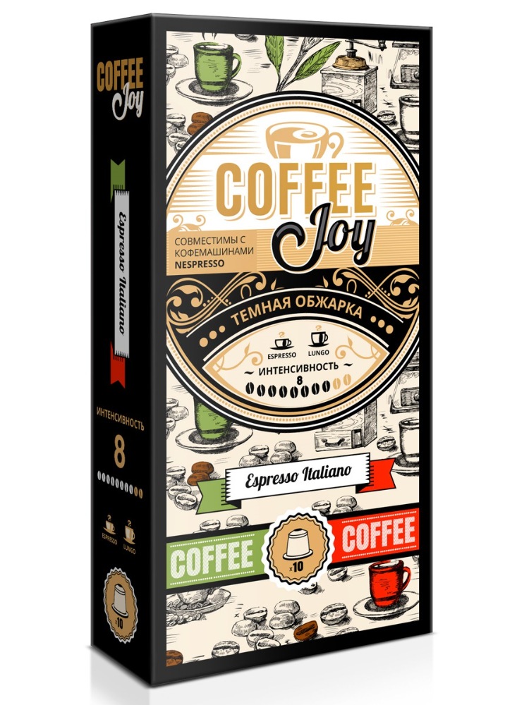 

Кофе в капсулах Coffee Joy "Espresso italiano" формата Nespresso (Неспрессо), 10 шт., 10CJclassic