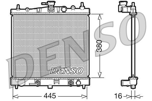 Радиатор [380x445] DENSO drm46021