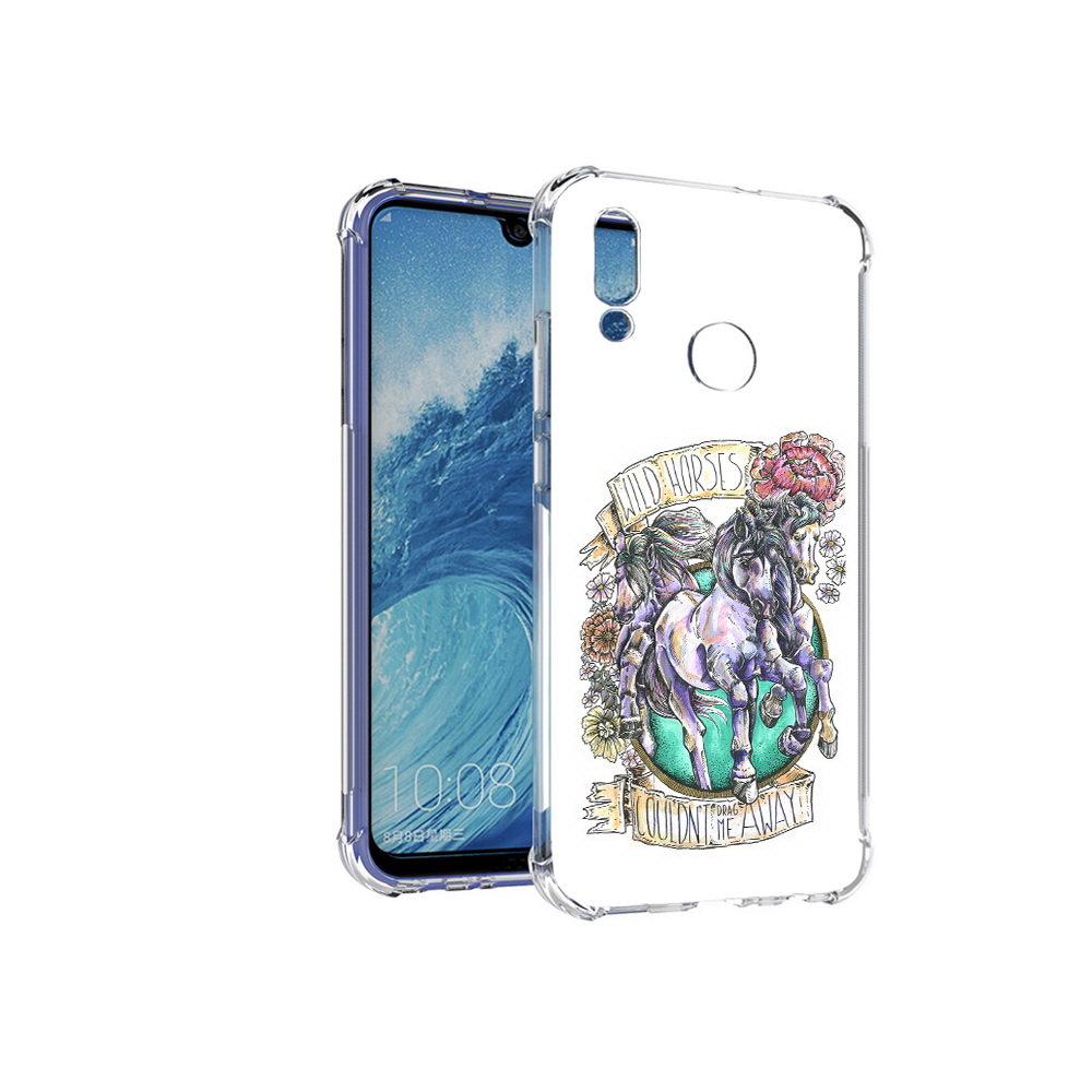 

Чехол MyPads Tocco для Huawei P Smart (2019) рисунок коней в цветах, Прозрачный, Tocco