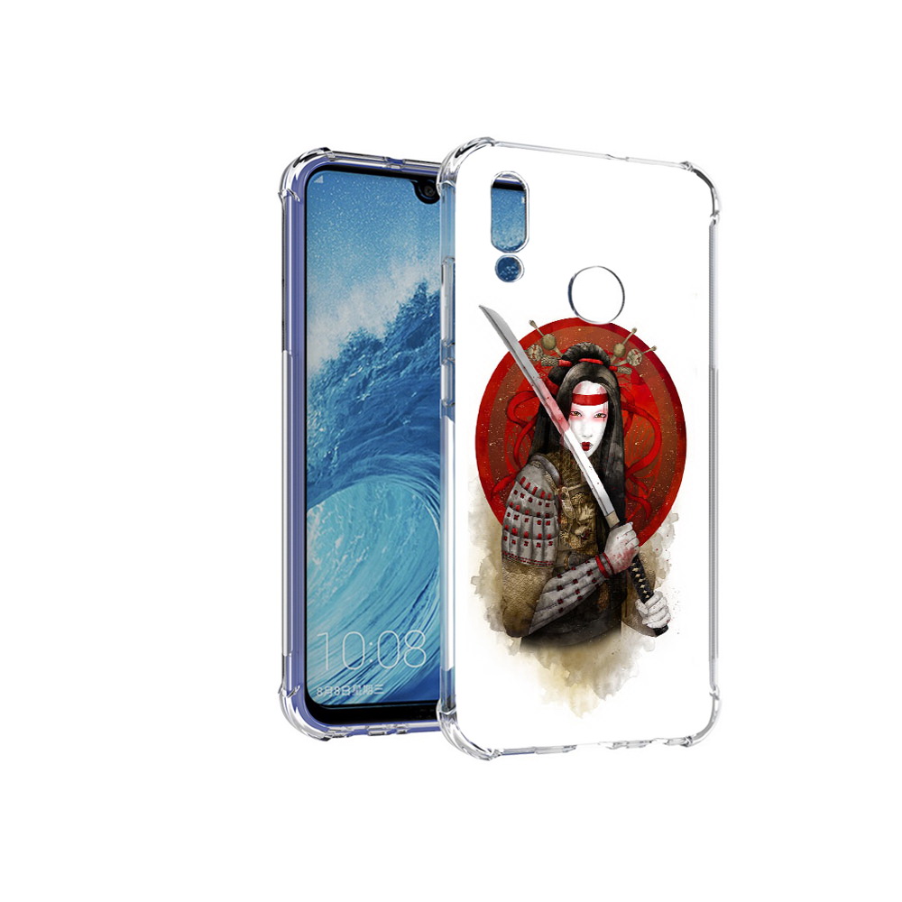 

Чехол MyPads Tocco для Huawei P Smart (2019) рисованная девушка с катаной, Прозрачный, Tocco