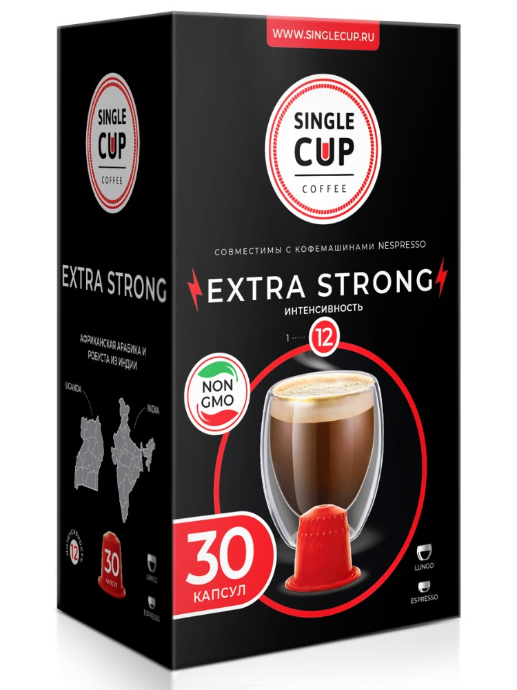 фото Набор кофе в капсулах single cup coffee "extra strong" формата nespresso, 30 шт.