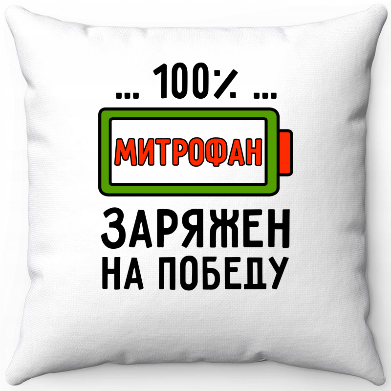 

Подушка декоративная Море Маек Белая 40х40, митрофан заряжен на победу, Белый, Подушка белая 40х40