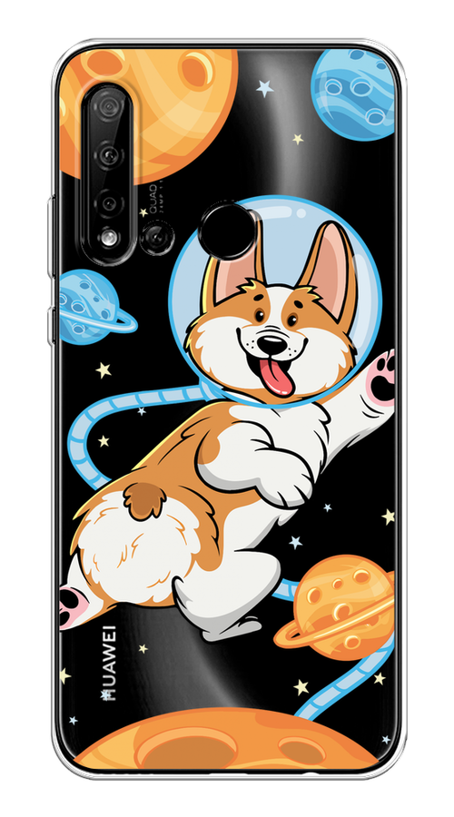 

Чехол на Huawei P20 Lite 2019 "Корги-космонавт", Голубой;бежевый;белый, 69750-1