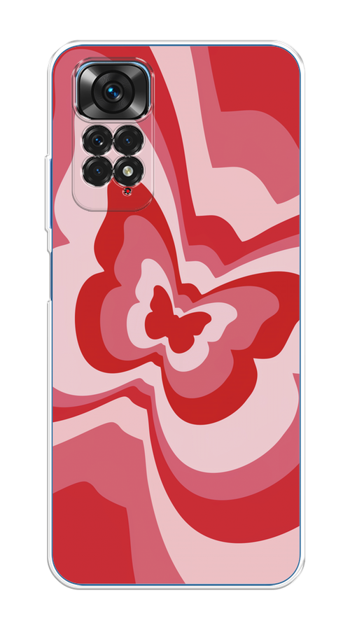 

Чехол на Xiaomi Redmi Note 11S "Бабочка в стиле хиппи", Красный;розовый, 313850-1