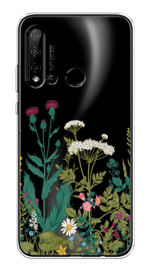 

Чехол на Huawei P20 Lite 2019 "Дикие полевые цветы", Зеленый;розовый;белый, 69750-2