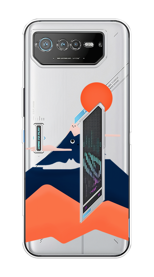 

Чехол на Asus ROG Phone 6 "Кот-гора", Черный;оранжевый, 44650-4