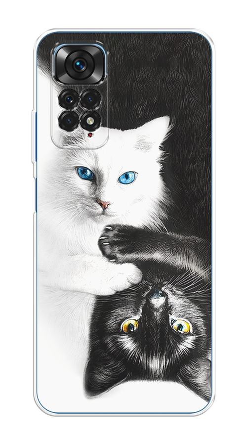 

Чехол на Xiaomi Redmi Note 11S "Коты Инь-Янь", Черный;белый;голубой, 313850-1