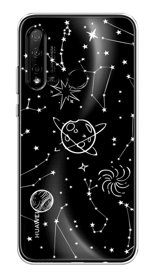 

Чехол на Huawei P20 Lite 2019 "Планеты в космосе", Белый, 69750-2