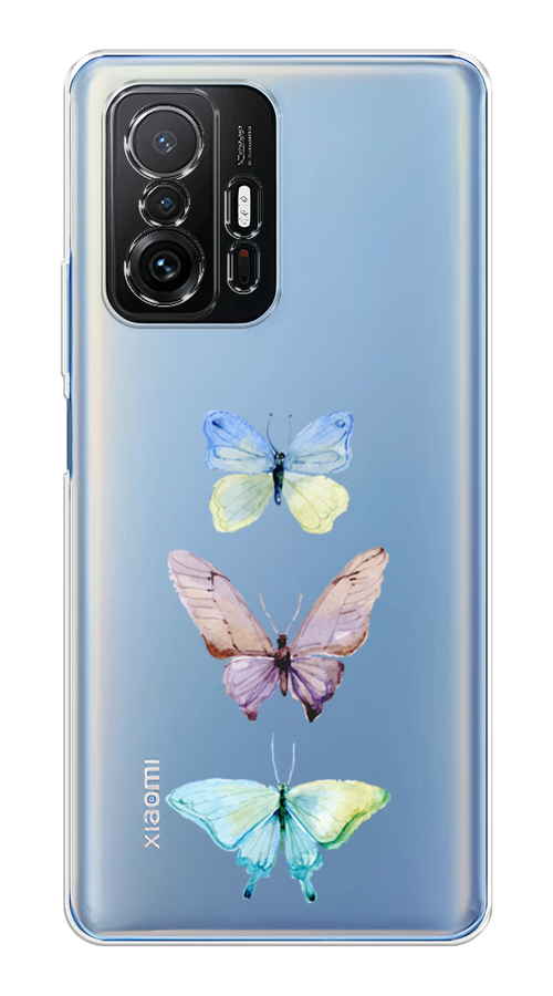 

Чехол на Xiaomi Mi 11T/11T Pro "Акварельные бабочки", Бирюзовый;розовый, 313750-1
