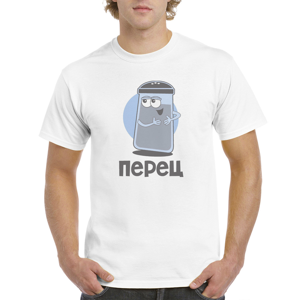 Белая мужская футболка CoolPodarok M0114099, размер 64 по российской системе.