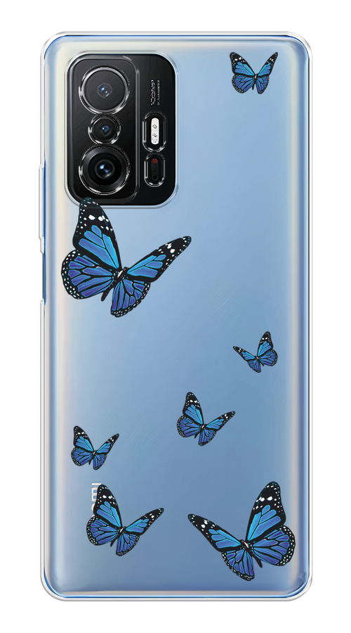 

Чехол на Xiaomi Mi 11T/11T Pro "Blue butterflies", Синий;черный, 313750-1