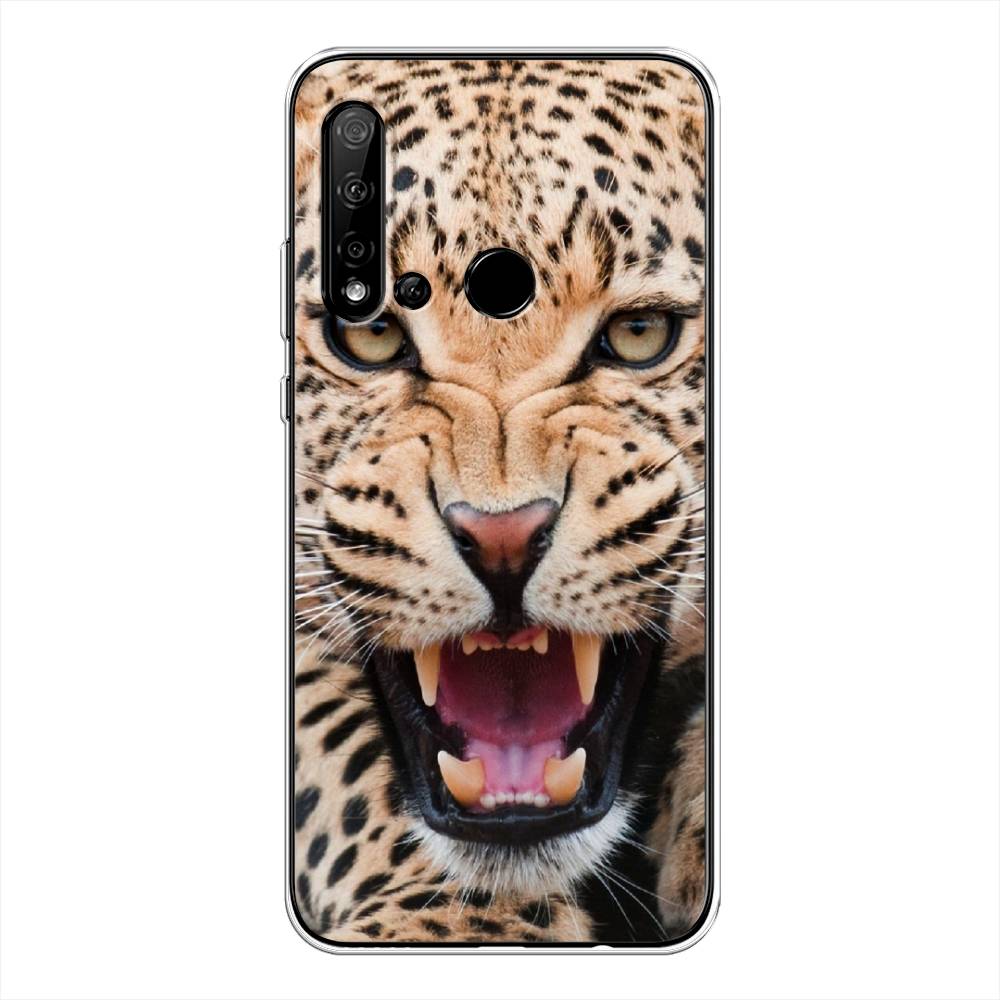 

Чехол на Huawei P20 Lite 2019 "Леопард 3d", Бежевый;черный, 69750-6