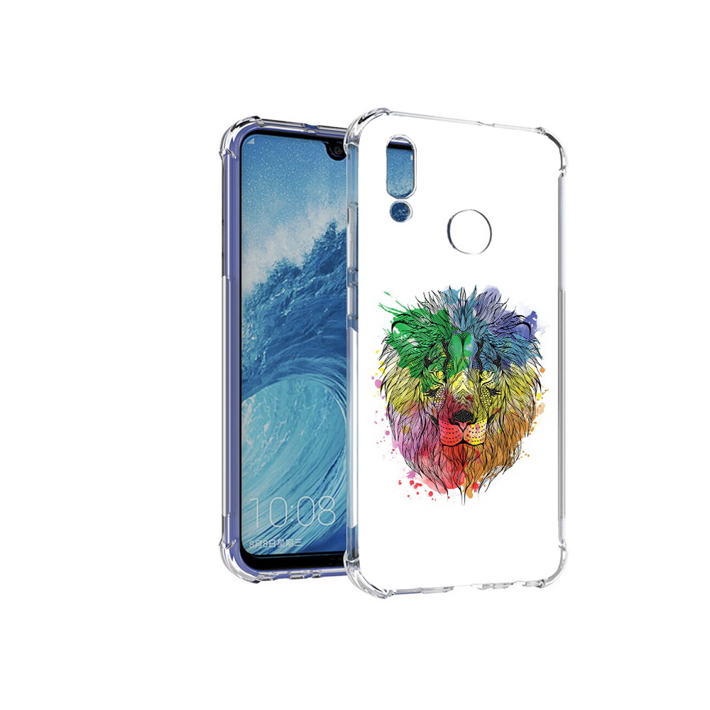 

Чехол MyPads Tocco для Huawei P Smart (2019) разноцветный гордый лев, Прозрачный, Tocco