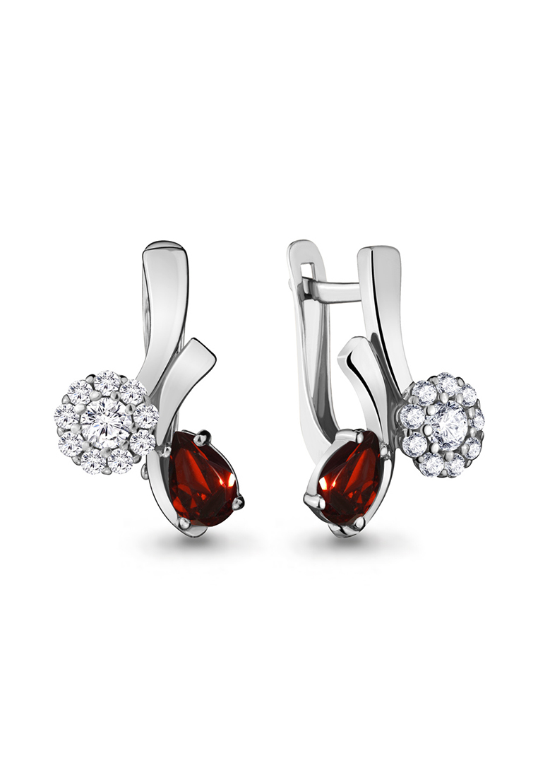

Серьги из серебра с гранатом/фианитом Kari Jewelry 4721403А.5, 4721403А.5