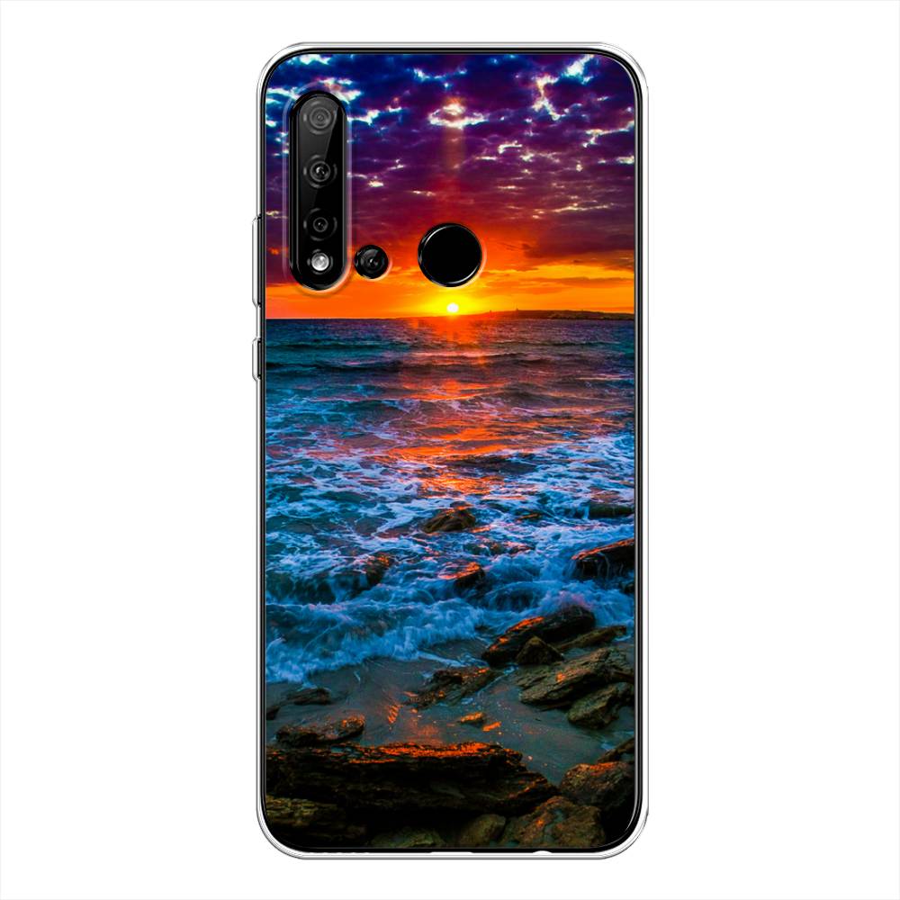

Чехол на Huawei P20 Lite 2019 "Закат 1", Оранжевый;синий, 69750-2