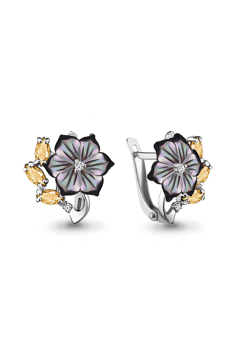 

Серьги из серебра с перламутром/цитрином/фианитом Kari Jewelry 4470706Ч.5, 4470706Ч.5