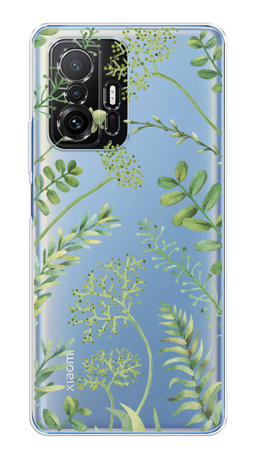 

Чехол на Xiaomi Mi 11T/11T Pro "Green Leaves", Зеленый;прозрачный, 313750-1