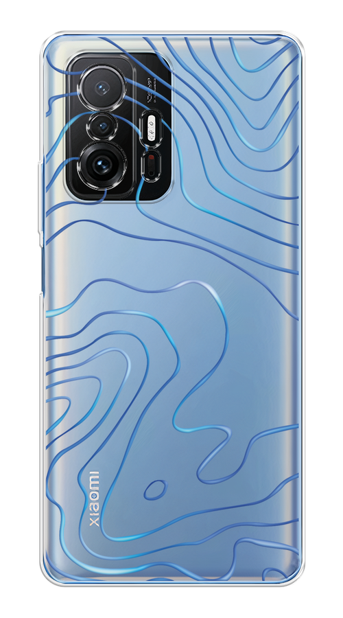

Чехол на Xiaomi Mi 11T/11T Pro "Blue lines", Прозрачный;синий, 313750-1