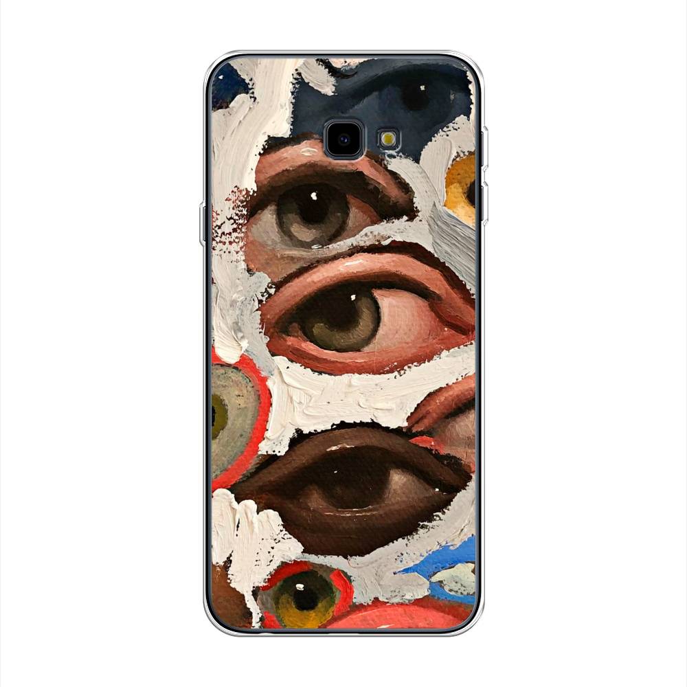 

Чехол Awog на Samsung Galaxy J4 + "Глаза масляная живопись", Серый;бежевый;красный, 26850-7