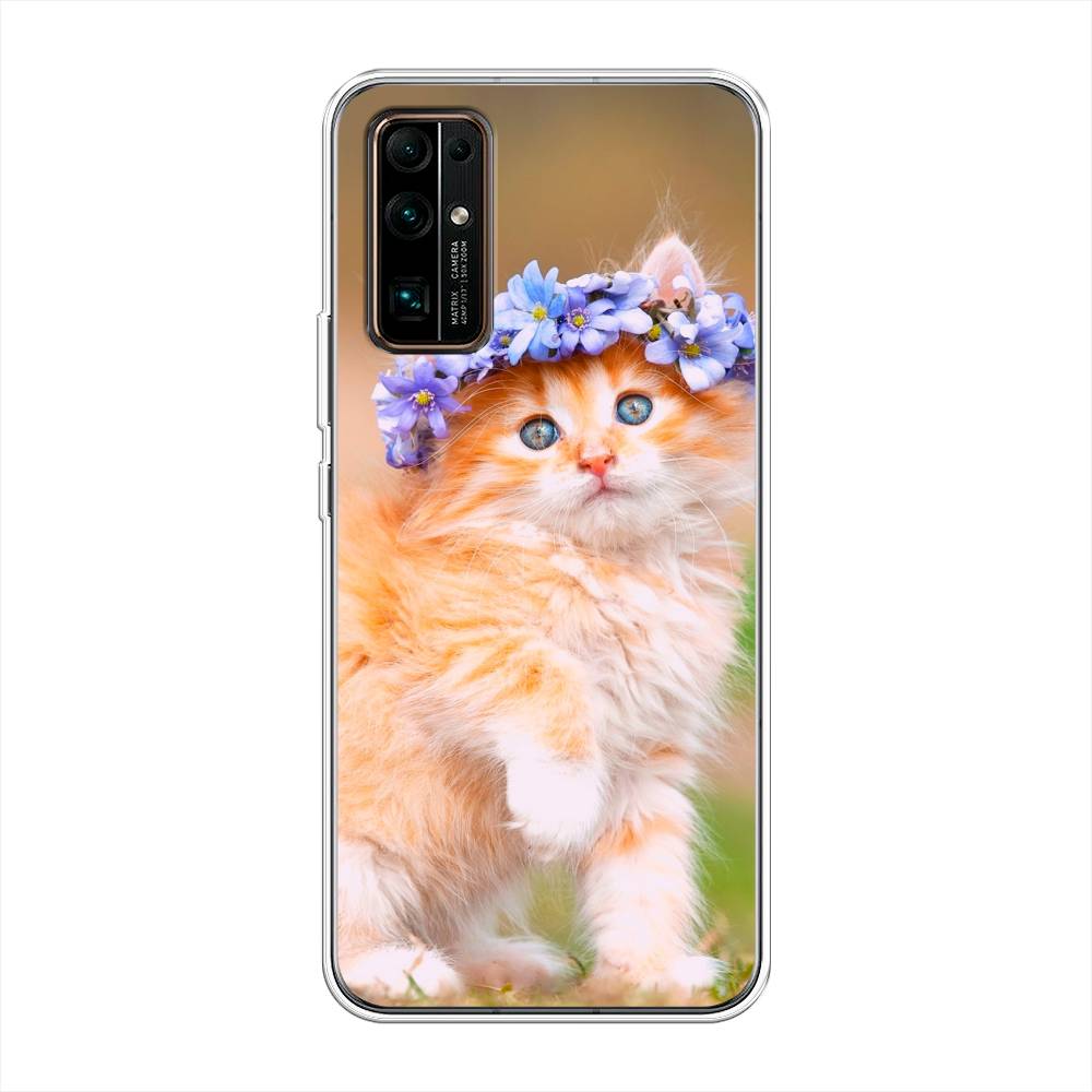 

Чехол Awog на Honor 30 "Рыжий кот в венке", Коричневый;синий, 612150-1