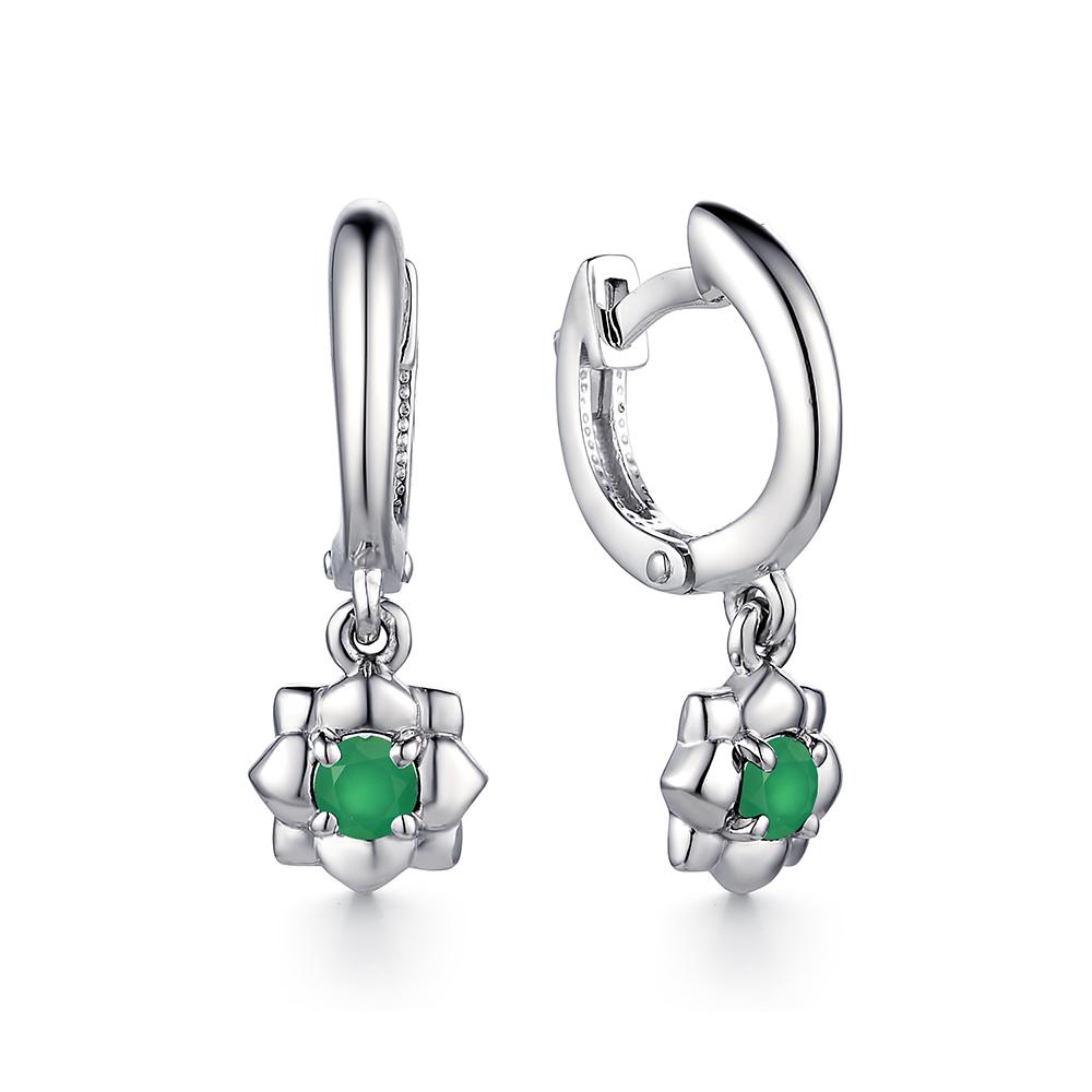 

Серьги из серебра с агатом АЛЬКОР 02-1424_00АГ-00, 02-1424_00АГ-00