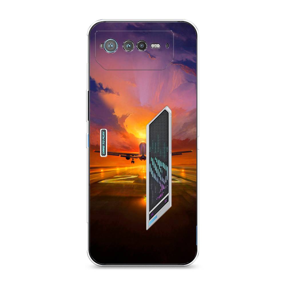 

Чехол для Asus ROG Phone 6 "Самолет на посадке", Оранжевый;синий, 44650-6