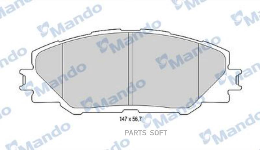 

Колодки тормозные TOYOTA Auris 07-,Rav 4 09-,13- передние 4шт. MANDO MANDO