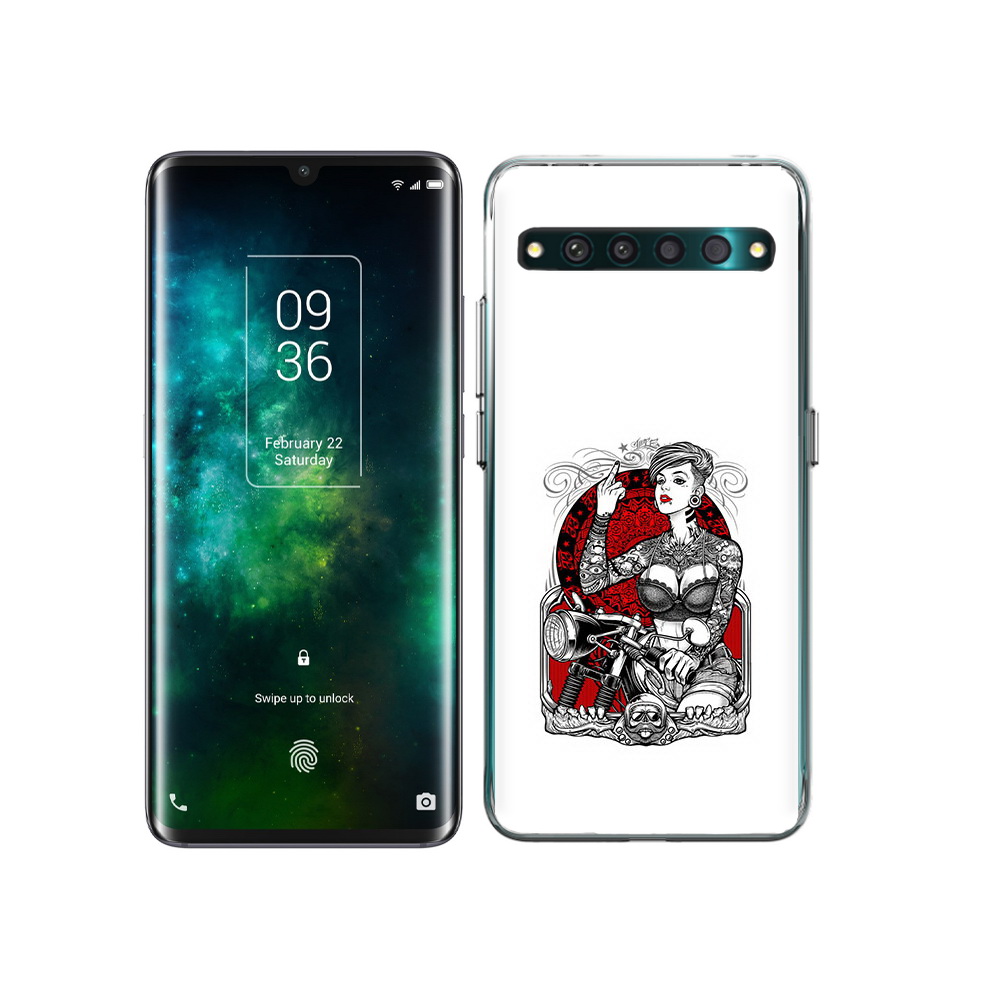 Чехол MyPads Tocco для TCL 10 Pro девушка на мотоцикле