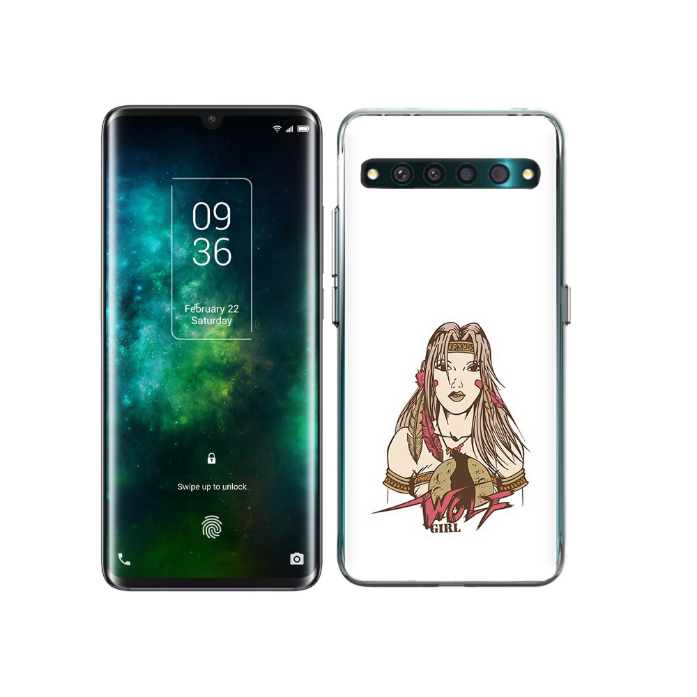 

Чехол MyPads Tocco для TCL 10 Pro девушка волк, Прозрачный, Tocco