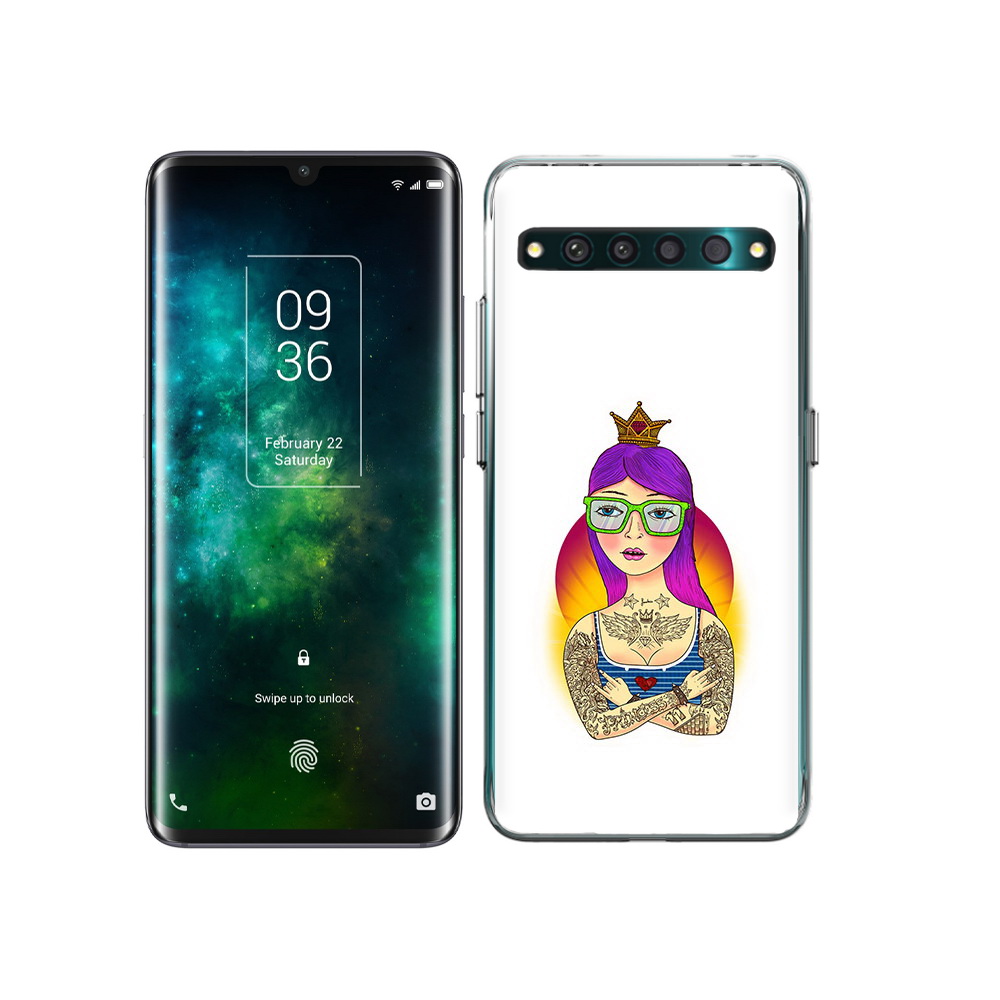 

Чехол MyPads Tocco для TCL 10 Pro девушка в татуировках с короной, Прозрачный, Tocco