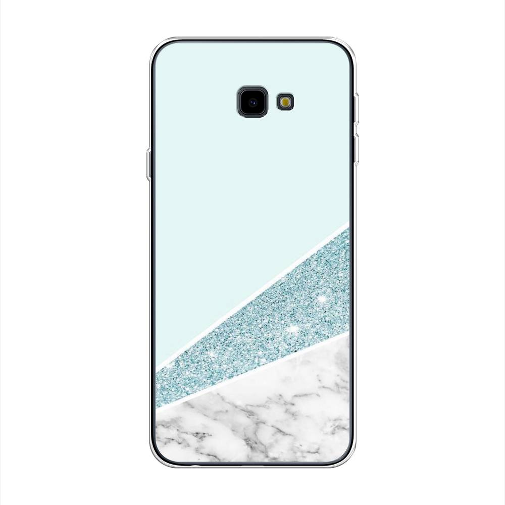 

Чехол Awog на Samsung Galaxy J4 + "Мрамор с голубыми блестками", Голубой;белый, 26850-3