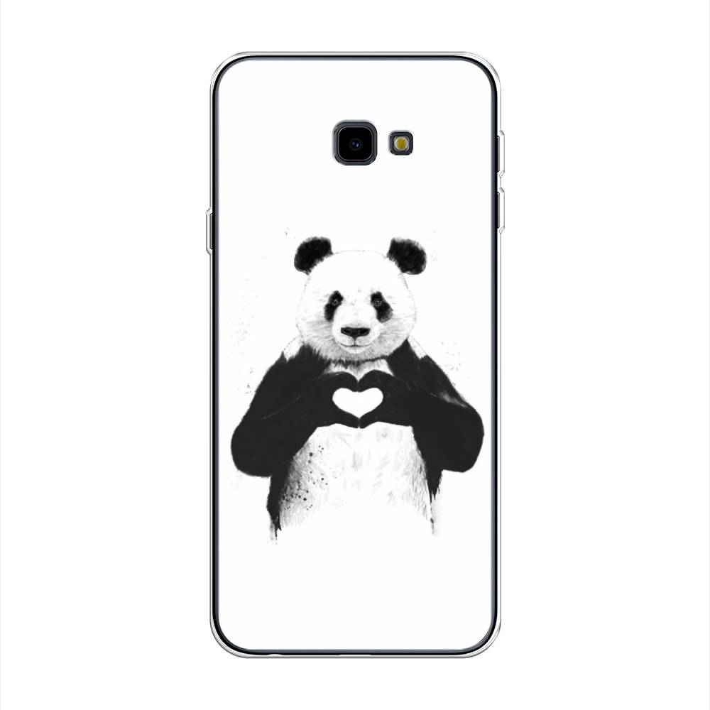 

Чехол Awog на Samsung Galaxy J4 + "Панда love", Серебристый, 26850-10