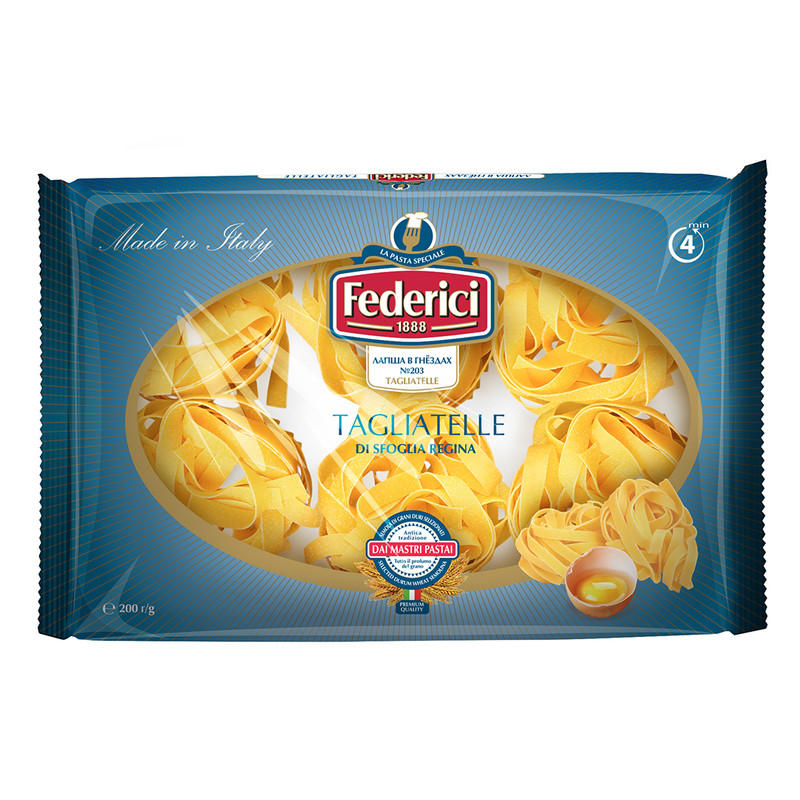 

Макаронные изделия Federici tagliatelle лапша в гнездах 200 г