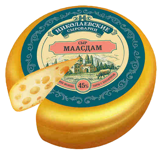 Сыр твердый Николаевские сыроварни Маасдам 45%