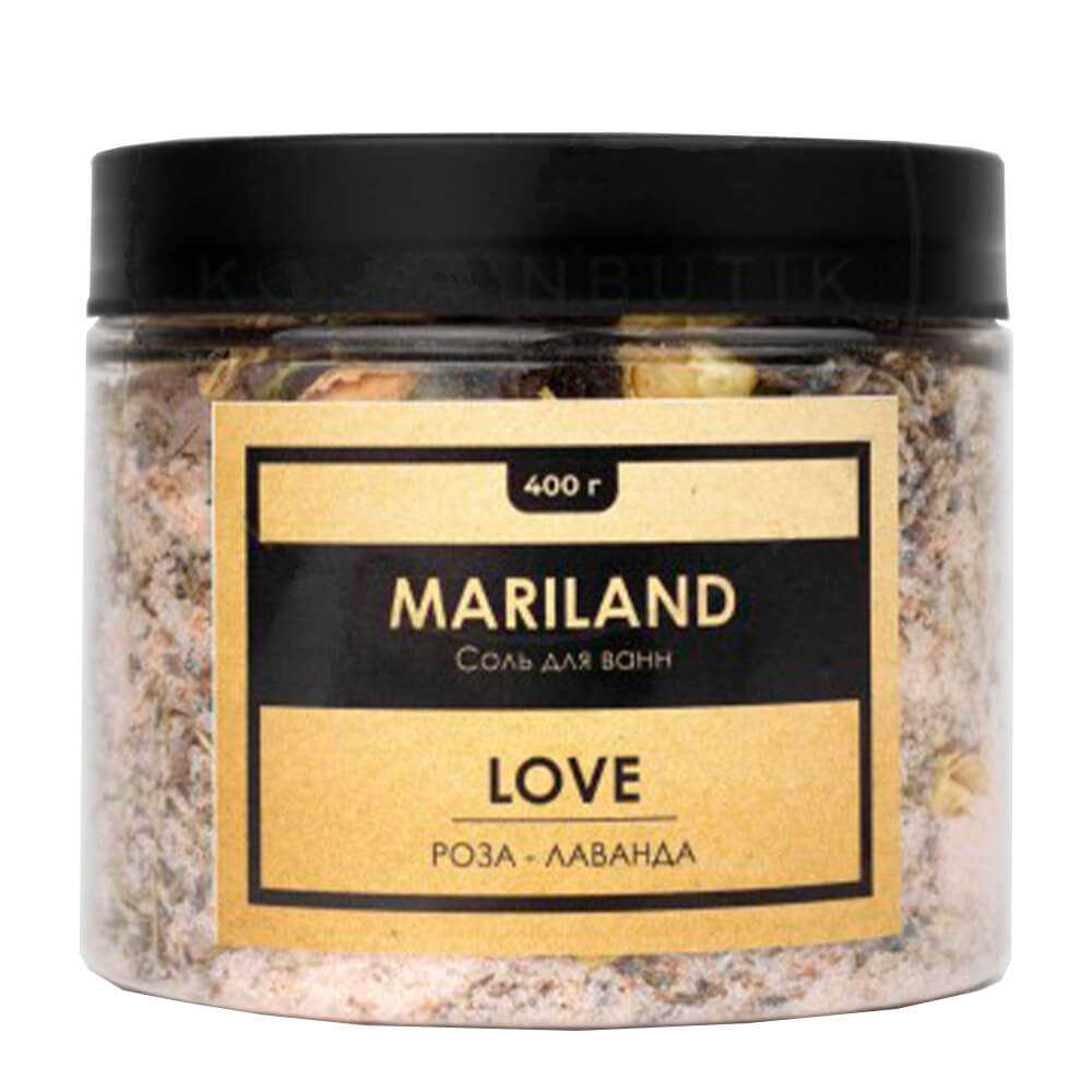 

Расслабляющая соль для ванн Mariland с цветками лаванды и чайной розы Love Sea Salt