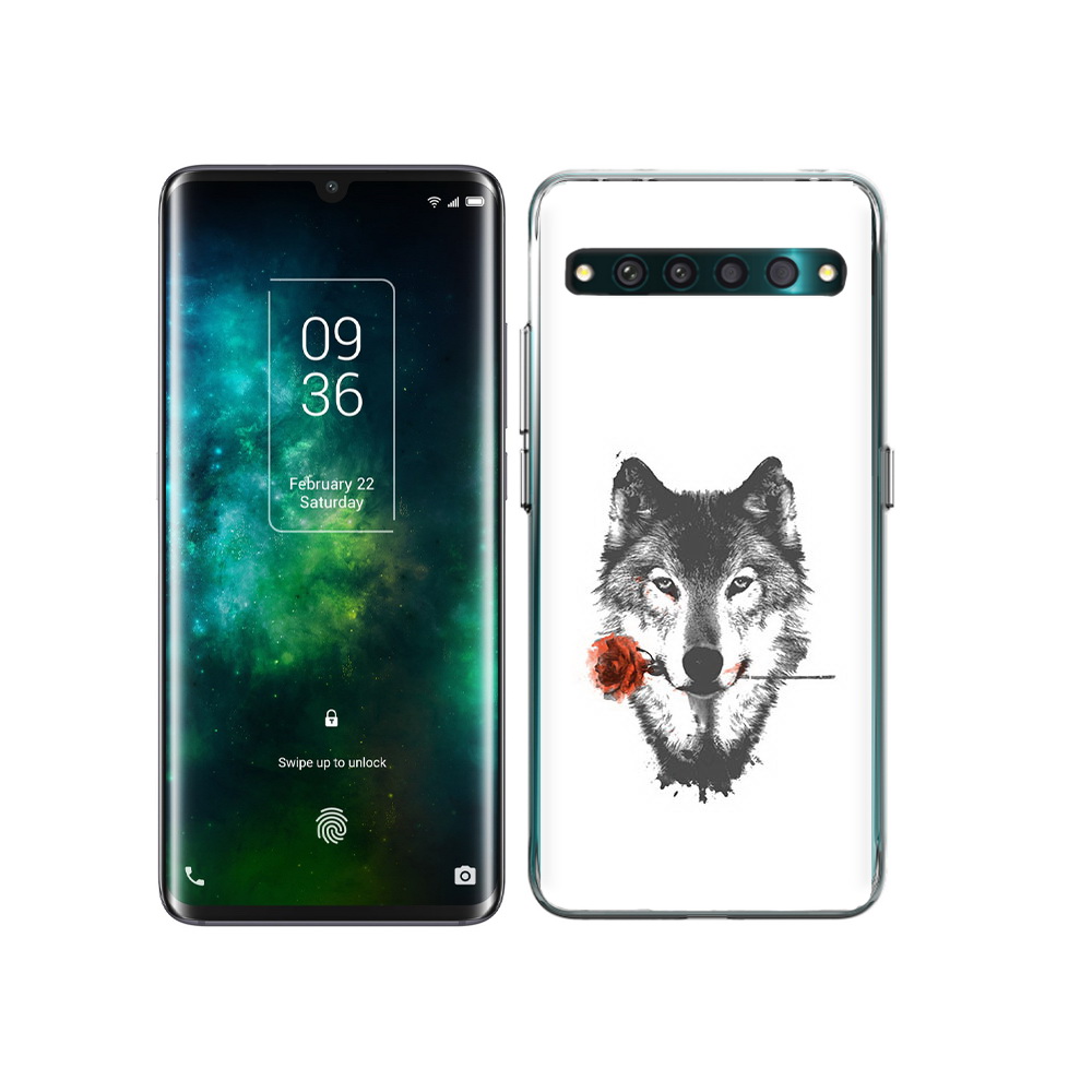 

Чехол MyPads Tocco для TCL 10 Pro волк с розой, Прозрачный, Tocco