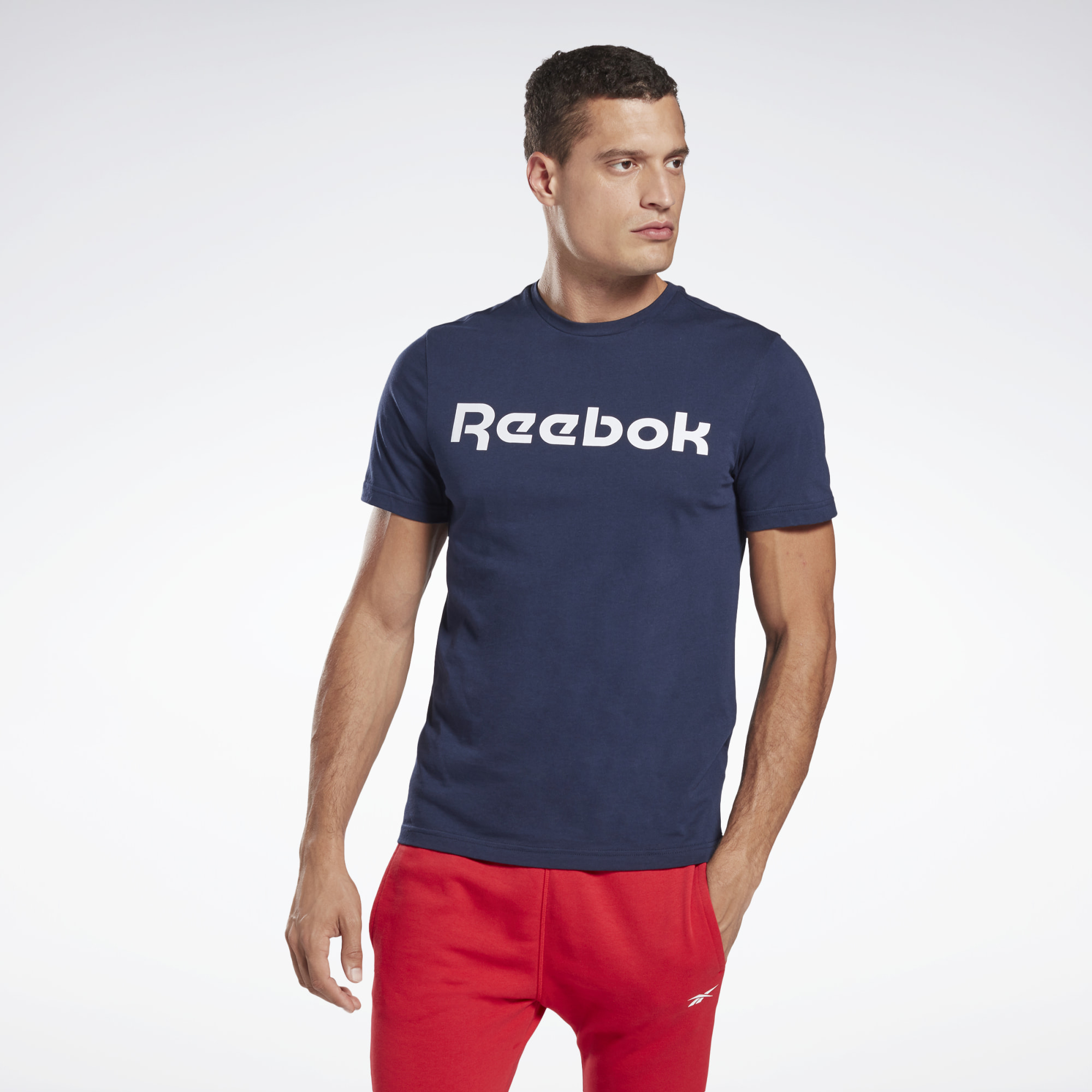 

Футболка мужская Reebok GN5378 синяя XS, Синий, GN5378