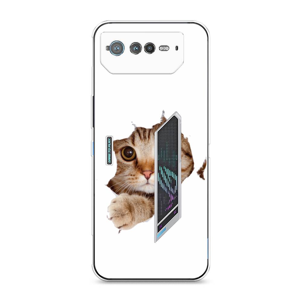 

Чехол для Asus ROG Phone 6 "Кот и бумага", Белый;коричневый, 44650-1