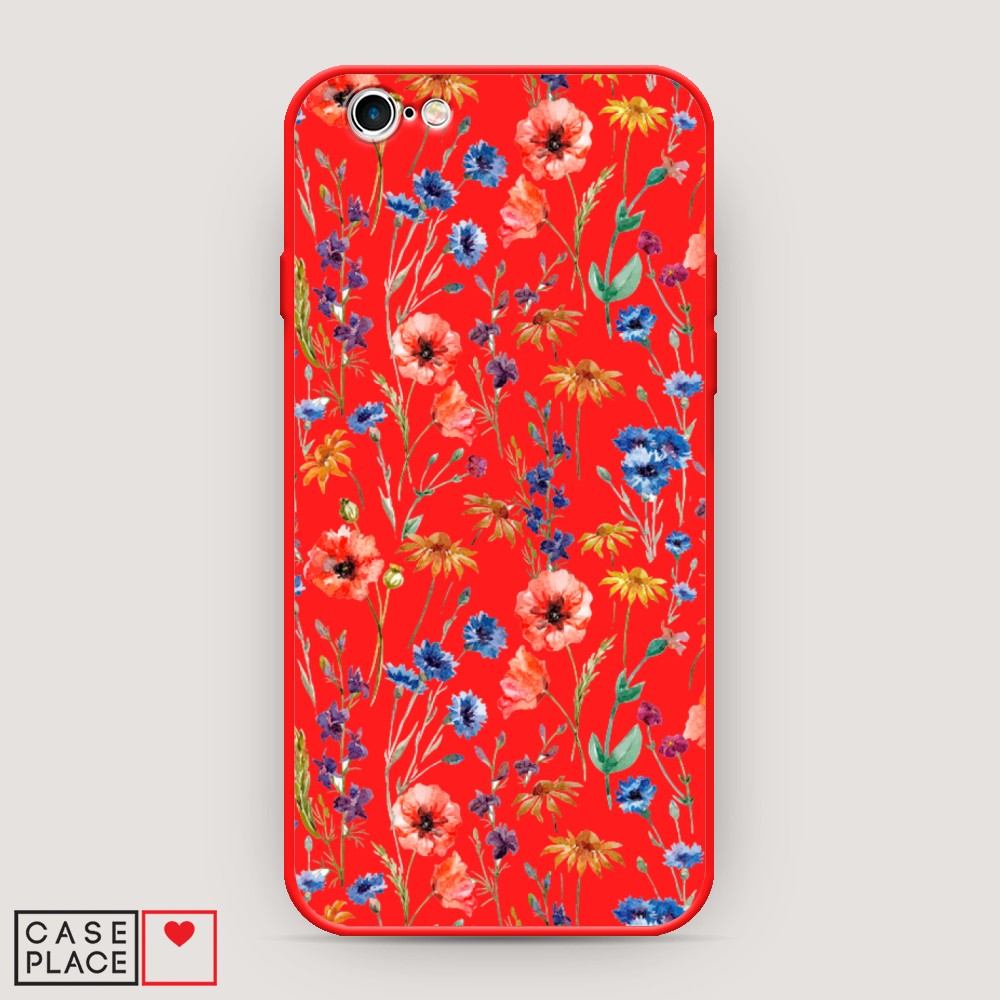 

Чехол Awog на Apple iPhone 6 / Айфон 6 "Маки и васильки фон", 10453-1