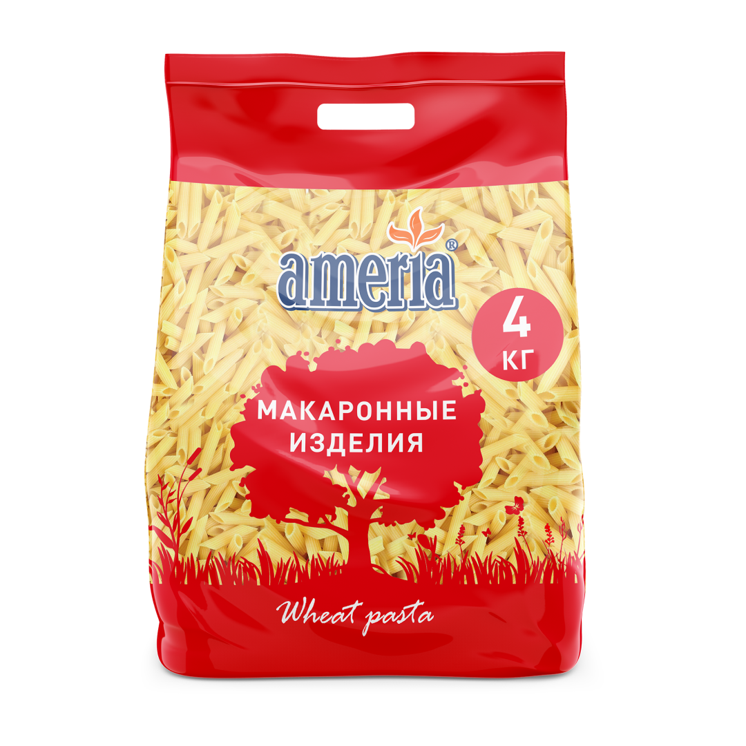 Макаронные изделия Ameria penne rigate перья рифленые 4 кг