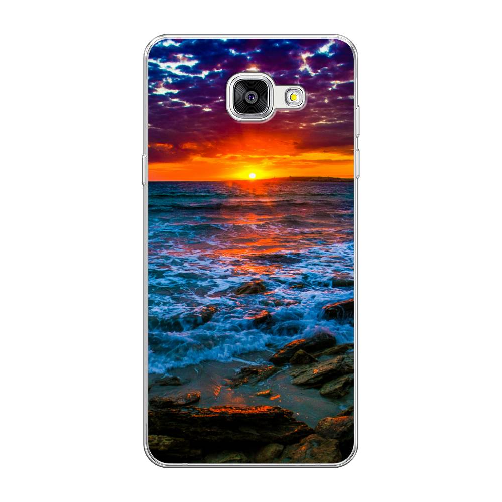 

Чехол на Samsung Galaxy A5 2016 "Закат 1", Оранжевый;синий, 20550-2
