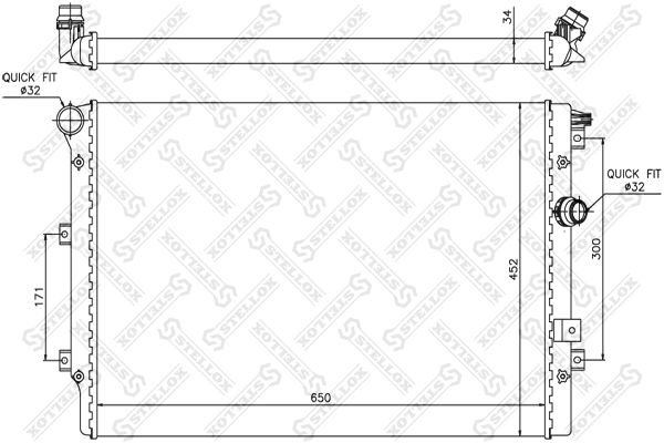 

10-25412-SX радиатор системы охлаждения VW Tiguan 1.4 FSi 08>