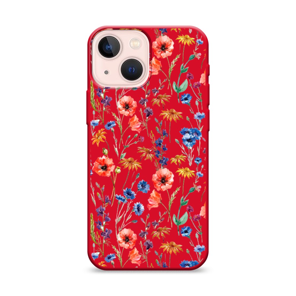 

Чехол Awog на Apple iPhone 13 mini / Айфон 13 mini "Маки и васильки фон", 14153-1