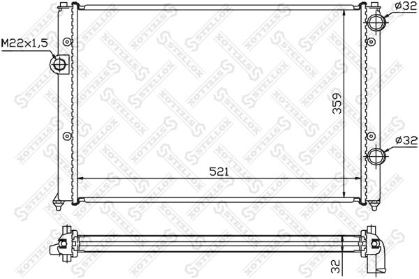 

10-25010-SX радиатор системы охлаждения VW Passat 1.6i-2.0i/1.9TDi 93>